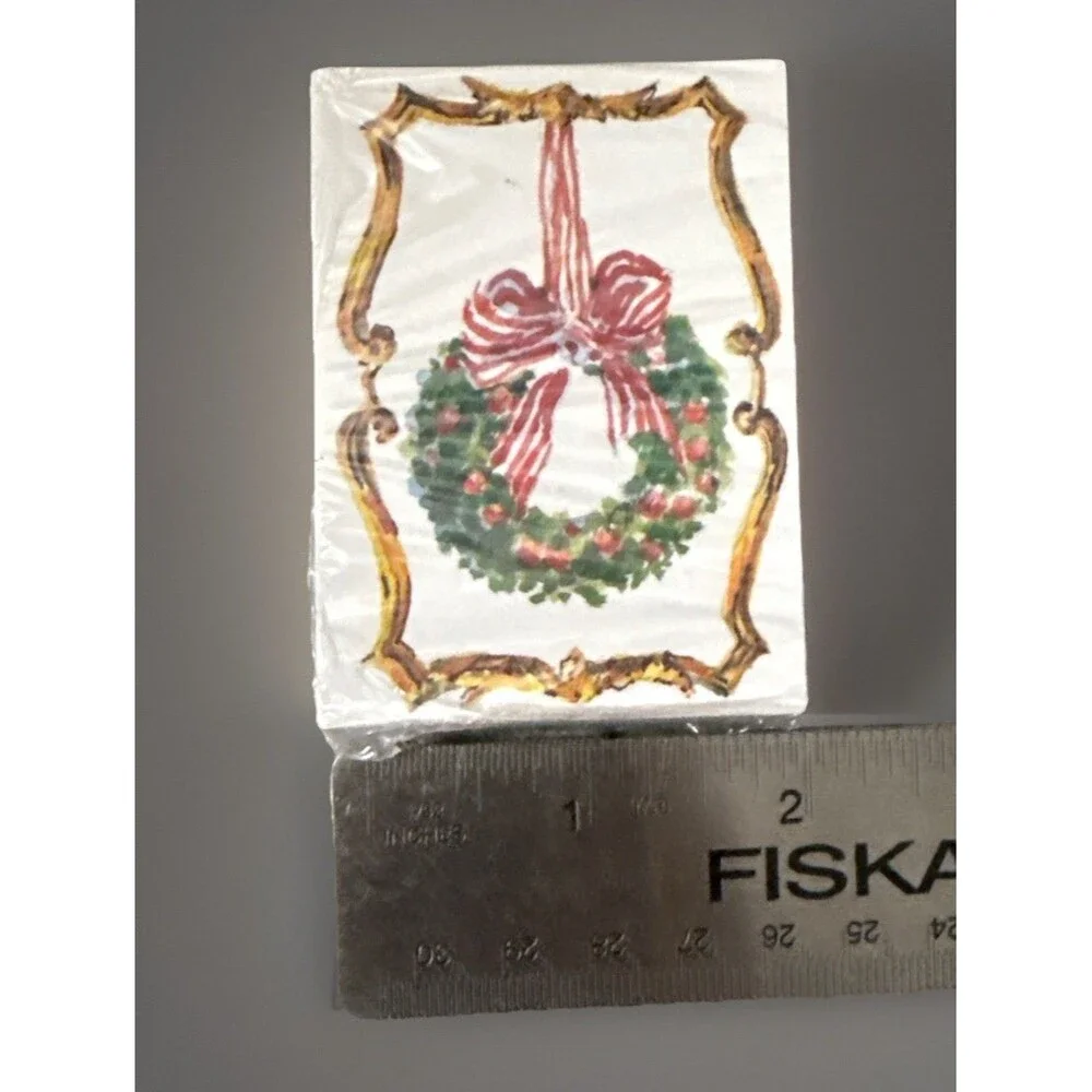 Odd Balls Vintage Small Gift Tags Note Cards - Christmas Wreath- Bulk Pack Of 50